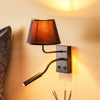 Applique murale Soho en tissu, noir et doré, 2 lumières, hauteur 38 cm, largeur 18 cm, modèle 2
