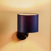 Applique murale Soho en tissu, bleu foncé et doré, hauteur 24 cm