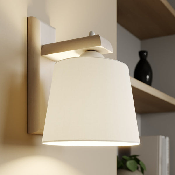 Applique murale Sweden en bois, blanc, hauteur 24,5 cm