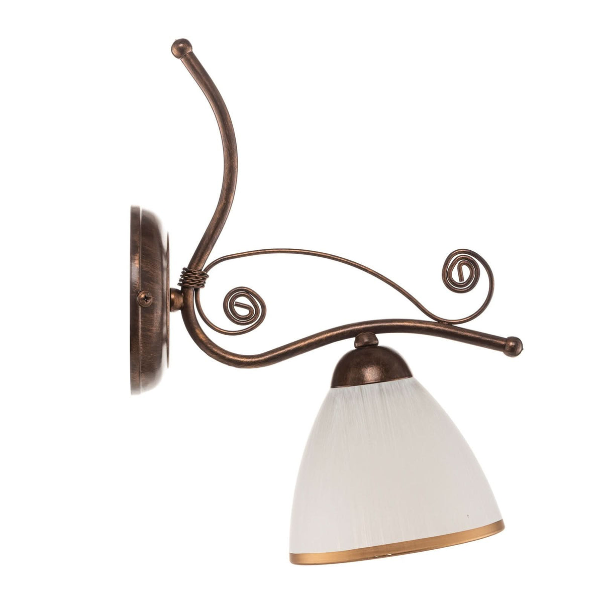 Applique murale Roma en verre, marron et blanc, hauteur 30 cm
