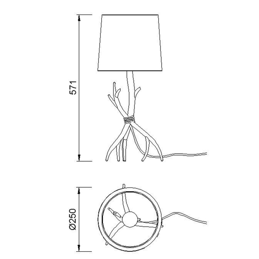 Lampe à poser Sabina effet bois, tissu
