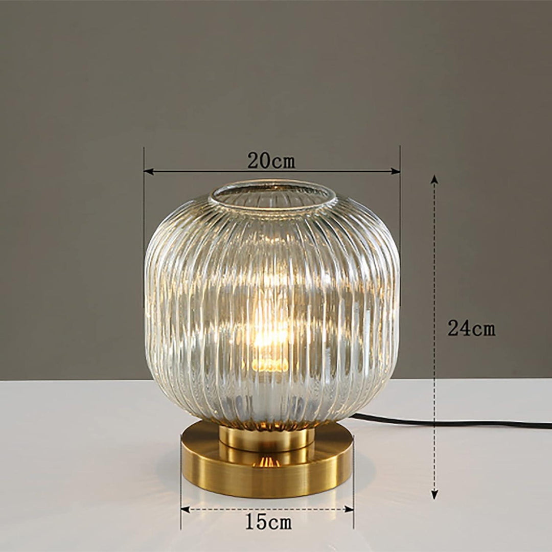 Lampe à Poser en Verre | Lueur Ciselée | Designix - Lampe de chevet    - https://designix.fr/