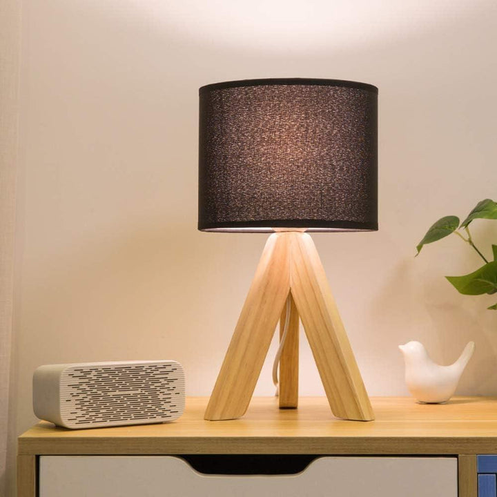 Lampe de Table Bois | Sérénité Naturelle | Designix - Lampe de chevet Noir   - https://designix.fr/