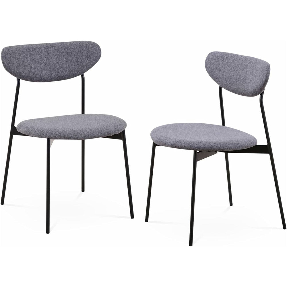 Alice'S Home - Lot De 2 Chaises - Arty - Scandinaves Et Vintage. Assise Et Dossier Gris Foncé. Pieds En Acier | Designix - Amazon    - https://designix.fr/