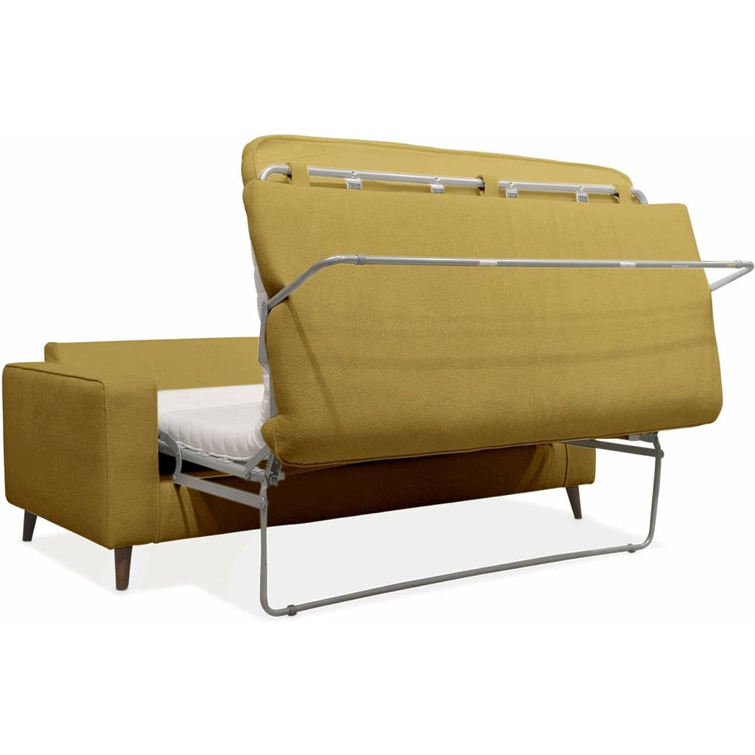 Alice'S Home - Canapé Lit 3 Places Moutarde Avec Matelas 12Cm D'Épaisseur. Fabriqué En France | Designix -     - https://designix.fr/