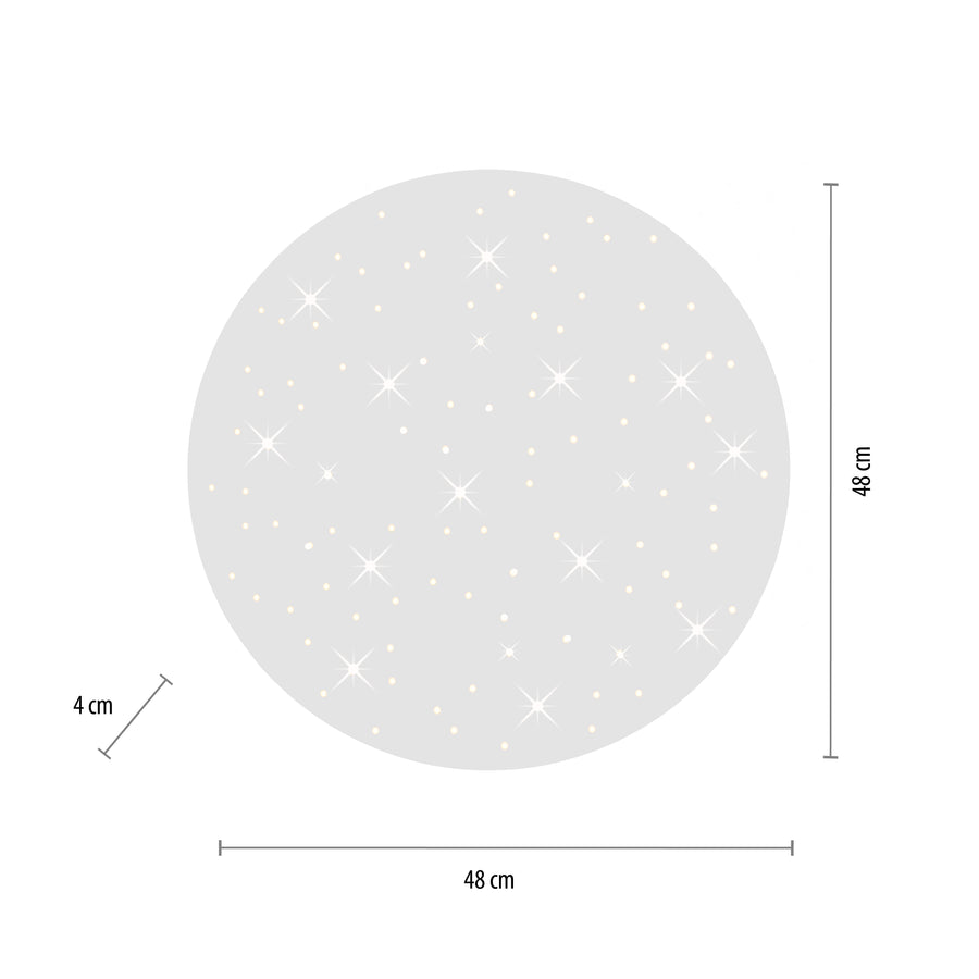Plafonnier Sparkle blanc, L 48 cm