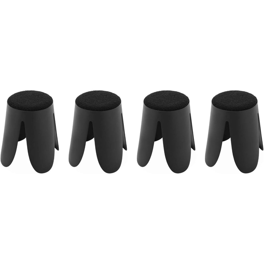 Alice'S Home - Set De 4 Tabourets Empilables Noirs. Bouclette Texturée. Niki. Ø30 / 44 X H46Cm | Designix - Amazon    - https://designix.fr/