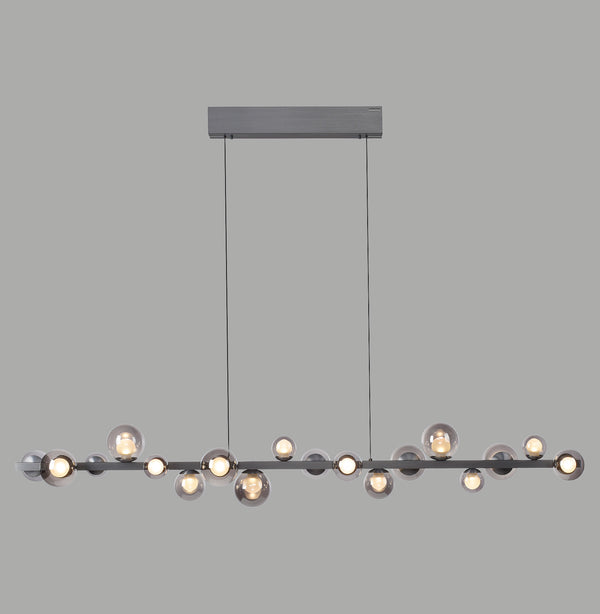 Suspension Pure E-Popup grise, verre, H 240 cm
