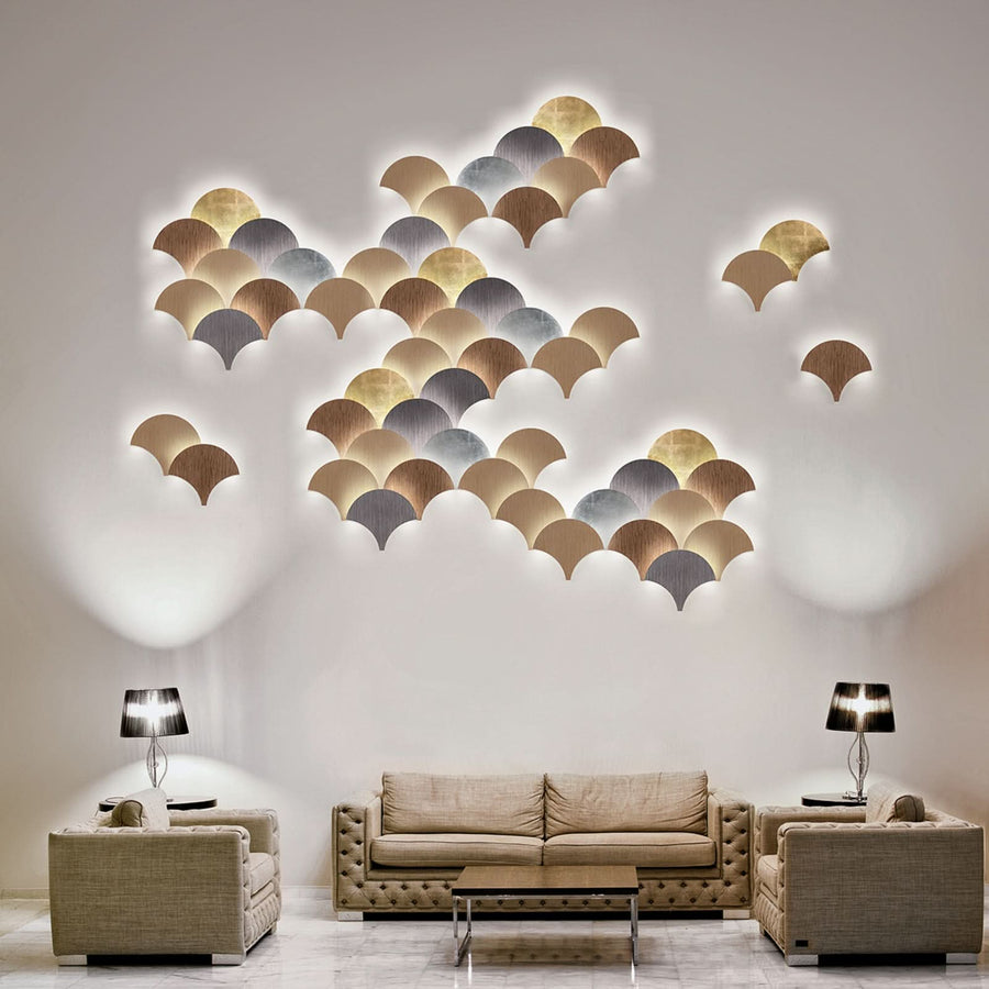 Applique murale LED Palm en métal, noir, hauteur 34 cm