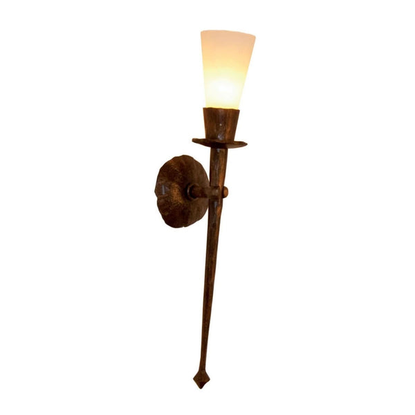 Applique murale Chateau en verre, brun foncé et crème, hauteur 60 cm