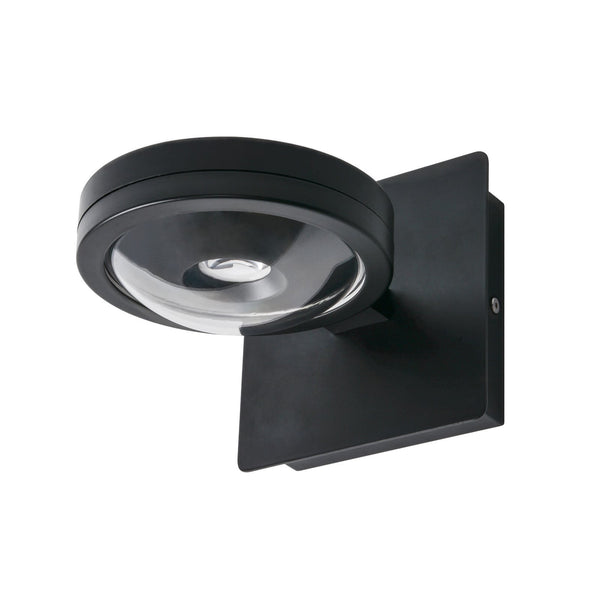 Applique murale Solo Punto en métal, noir mat, hauteur 11 cm, IP44