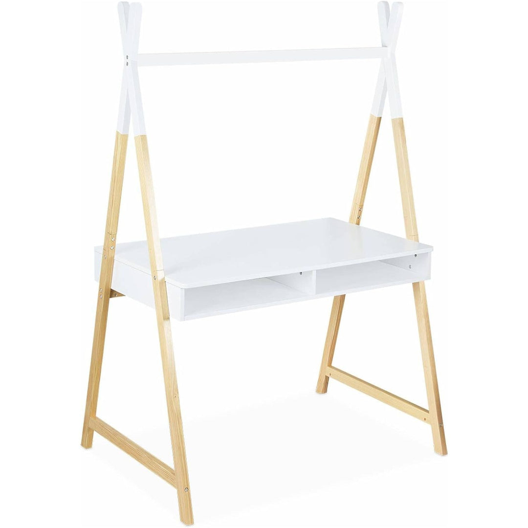 Alice'S Home - Bureau Tipi Blanc. Tobias. Deux Casiers. L 110 X L 75 X H 160Cm | Designix - Amazon    - https://designix.fr/