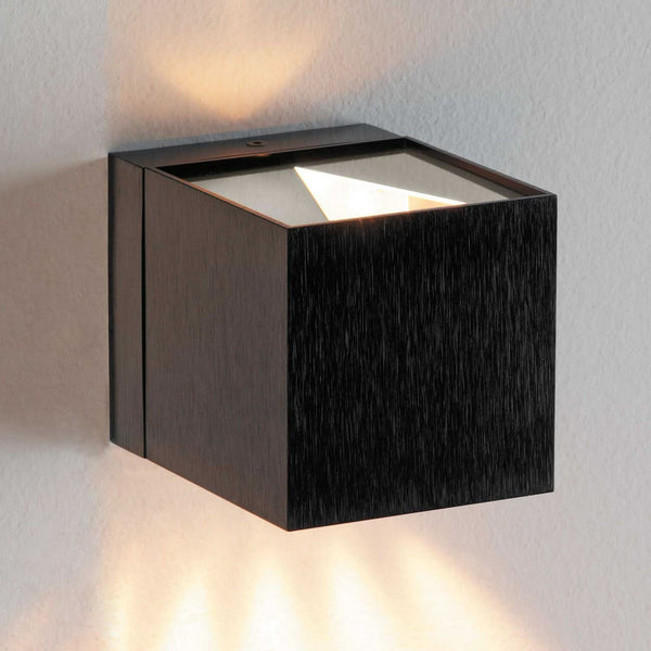 Applique murale Dau en aluminium, noir, hauteur 8,7 cm