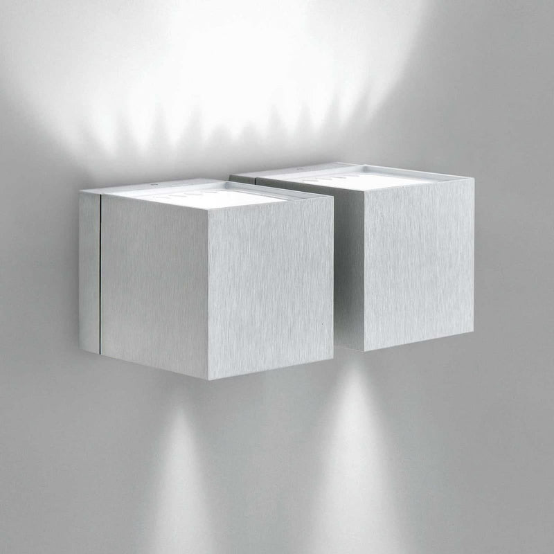 Applique murale 2 Dau en aluminium, 2 lumières, hauteur 8 cm