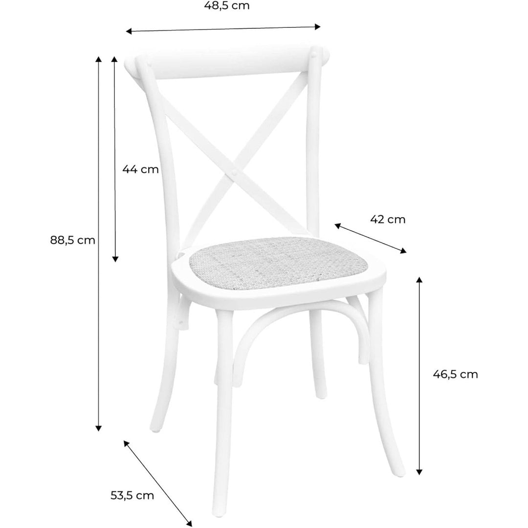 Alice'S Home - Lot De 2 Chaises De Bistrot En Bois De Cédrèle Naturel. Vintage. Assise En Rotin. Empilables | Designix - Amazon    - https://designix.fr/