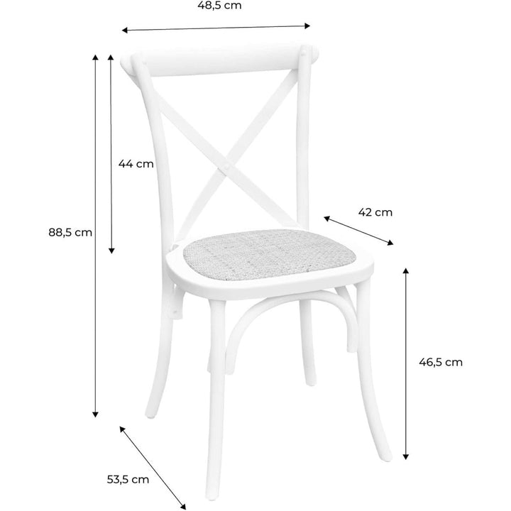 Alice'S Home - Lot De 2 Chaises De Bistrot En Bois De Cédrèle Naturel. Vintage. Assise En Rotin. Empilables | Designix - Amazon    - https://designix.fr/