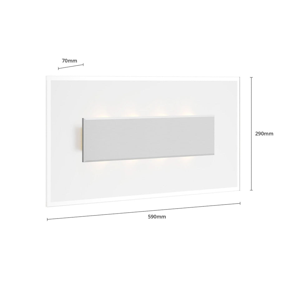 Applique murale LED Lole en verre, transparent satiné, 8 lumières, hauteur 7 cm