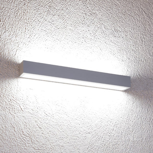 Applique murale LED Mera en acier, aluminium et blanc, hauteur 4,5 cm, 4000 K, 12,5 W