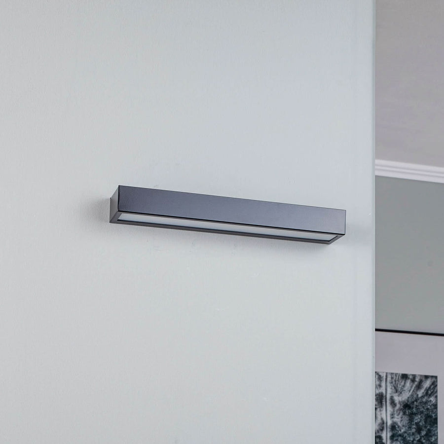 Applique murale LED Mera en acier, noir et blanc, hauteur 4,5 cm, 4000 K, 12,5 W