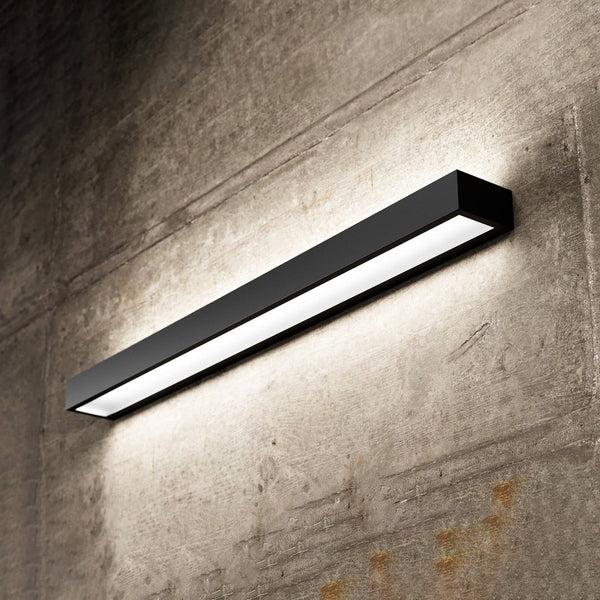 Applique murale LED Mera en acier, noir et blanc, hauteur 4,5 cm, 4000 K, 24 W