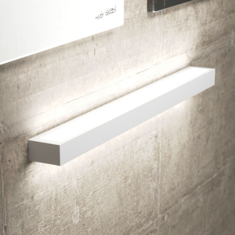 Applique murale LED Mera en acier, blanc, hauteur 4,5 cm, 3000 K, 24 W