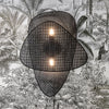 Applique murale Screen en rotin, noir, 2 lumières, hauteur 77 cm