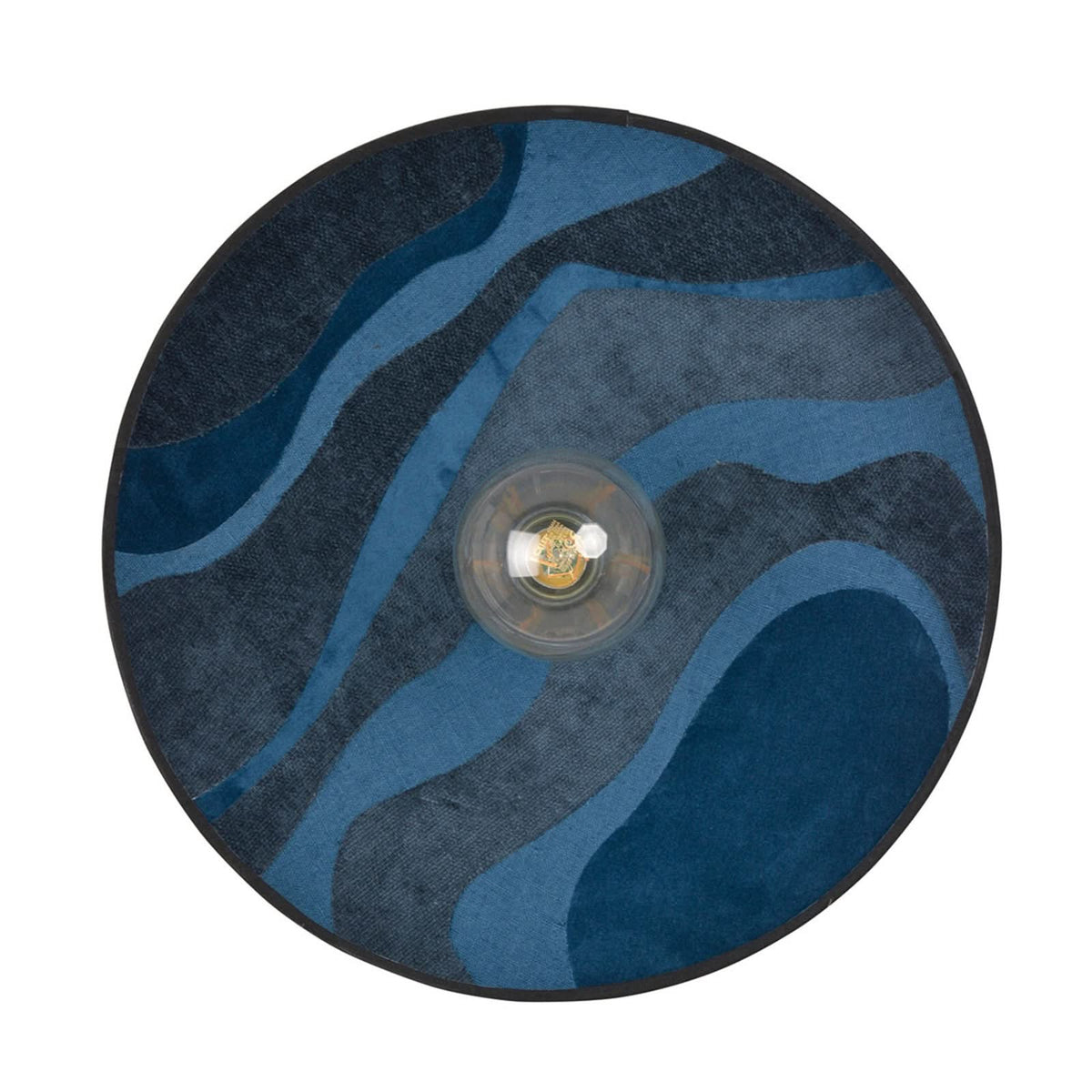 Applique murale Sonia Laudet en tissu, bleu foncé, Ø 40 cm
