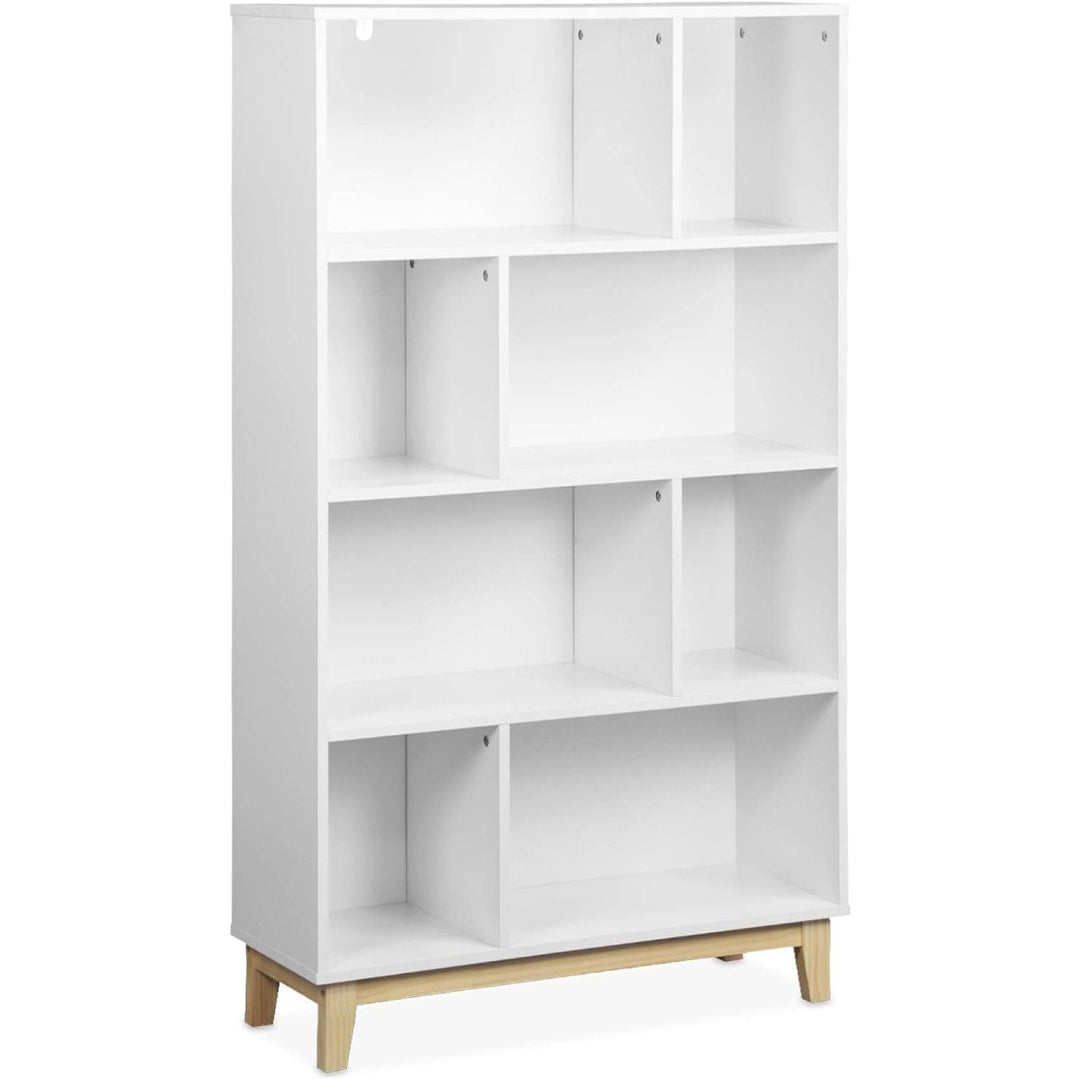 Alice'S Home - Bibliothèque Scandinave Blanche. Étagère Asymétrique - Floki - Pieds En Bois De Sapin. 4 Étagères. 8 Compartiments. 80X30X138Cm | Designix - Amazon    - https://designix.fr/