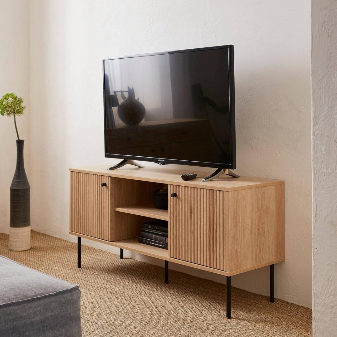 Meuble TV Bois Rainuré | Designix - 3333    - https://designix.fr/