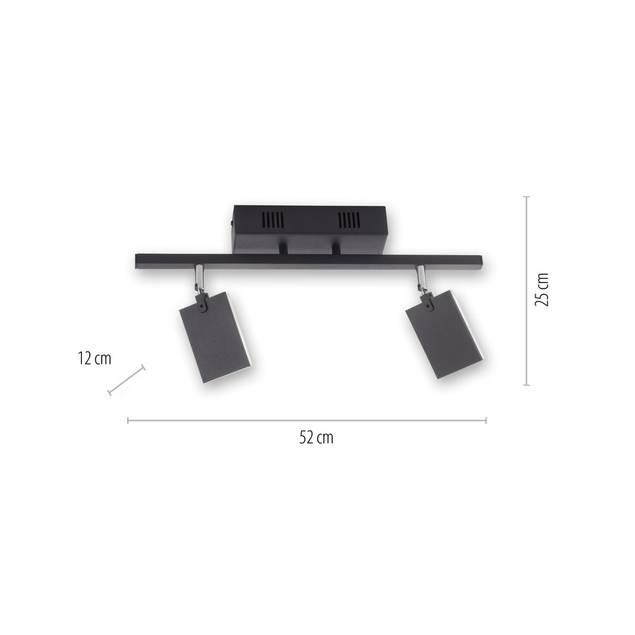 Plafonnier Pure-Mira noir, L 24 cm