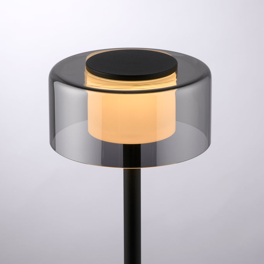 Lampe à poser Rika noire, verre, L 15 cm