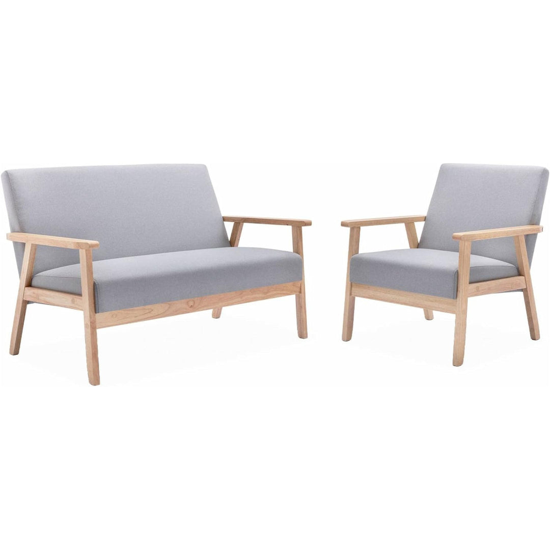 Canapé Banquette Gris Clair Bois et Tissu | Nordic | Designix - Banquette    - https://designix.fr/