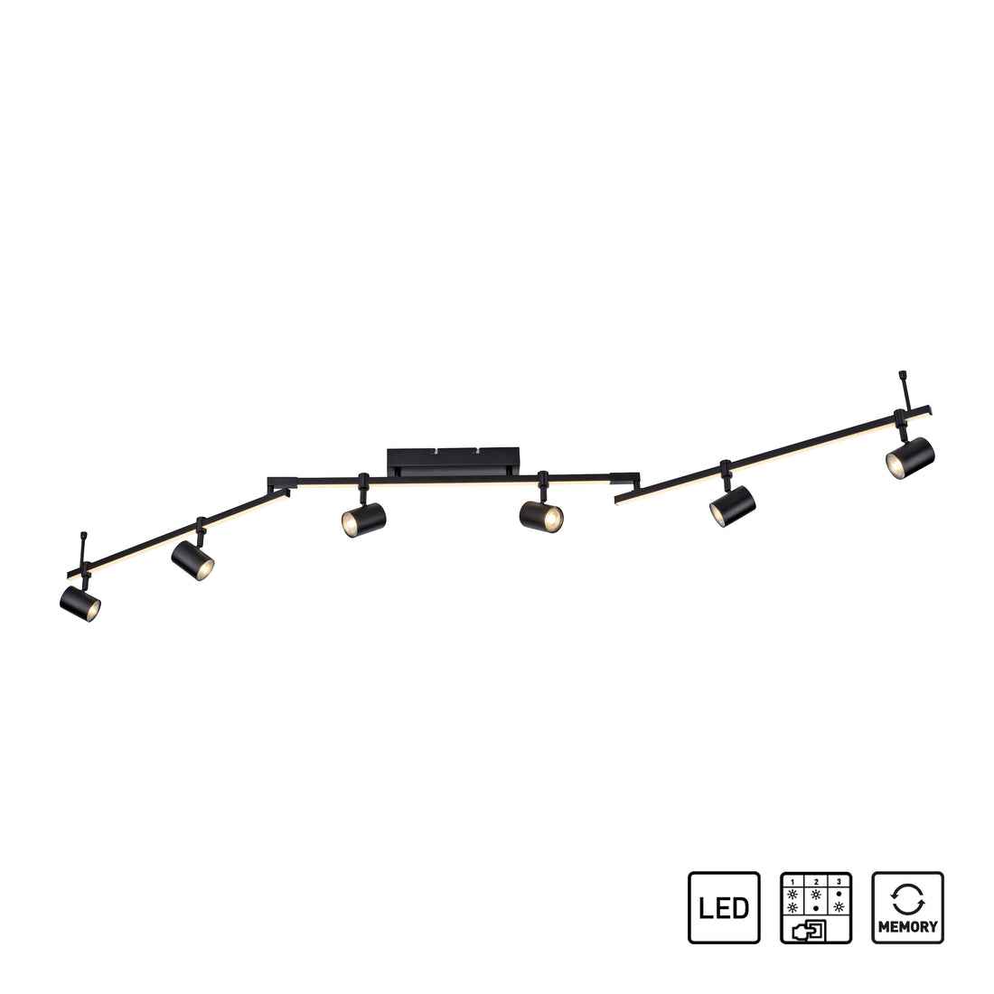 Plafonnier Barik 7 lumières noir