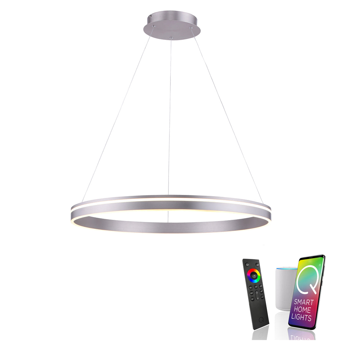 Suspension luminaire | Q-Vito Argentée