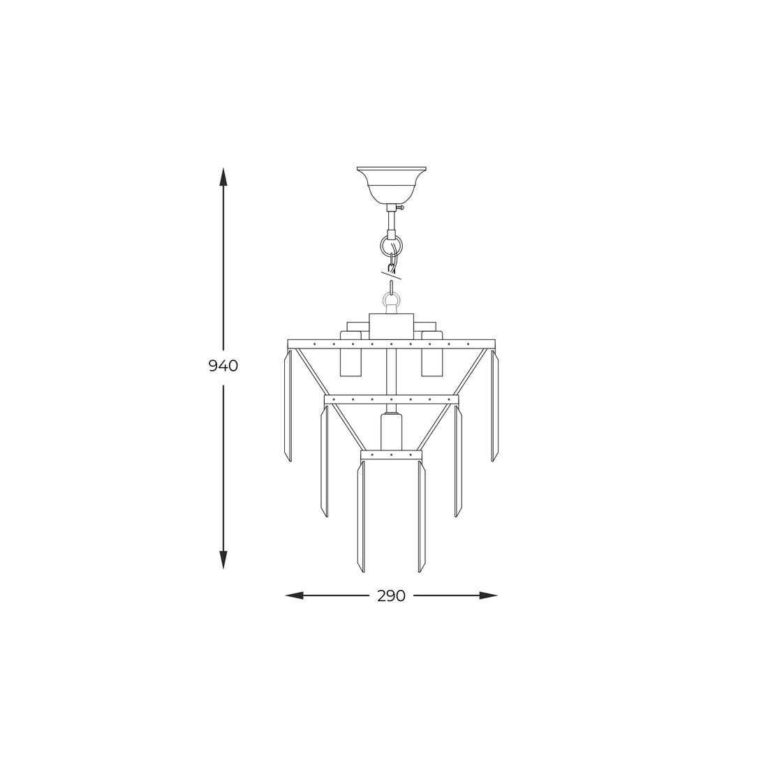Suspension luminaire | Amedeo Chromée