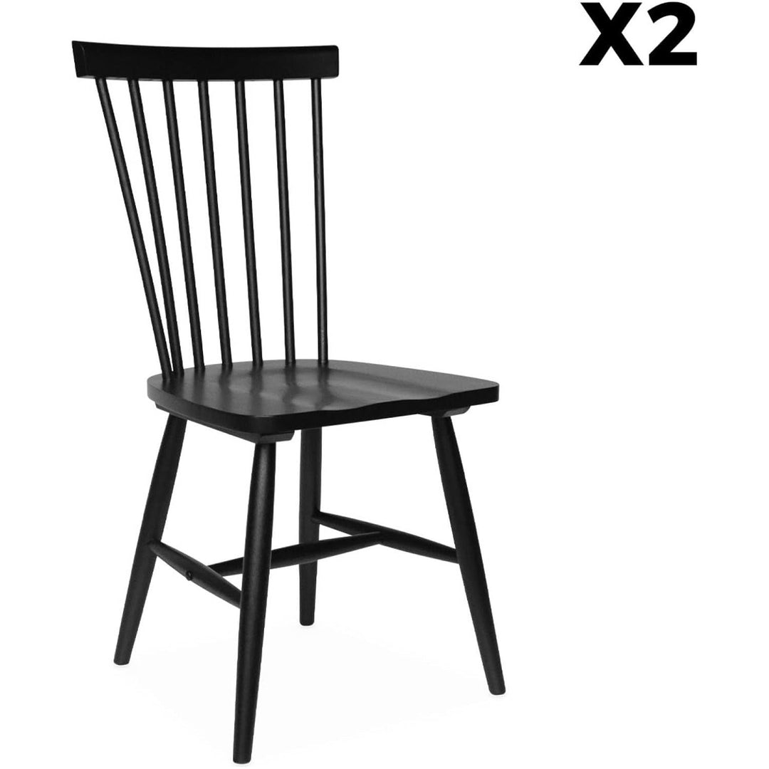 "Chaises Bois Hévéa Noires" | Designix - 3333    - https://designix.fr/