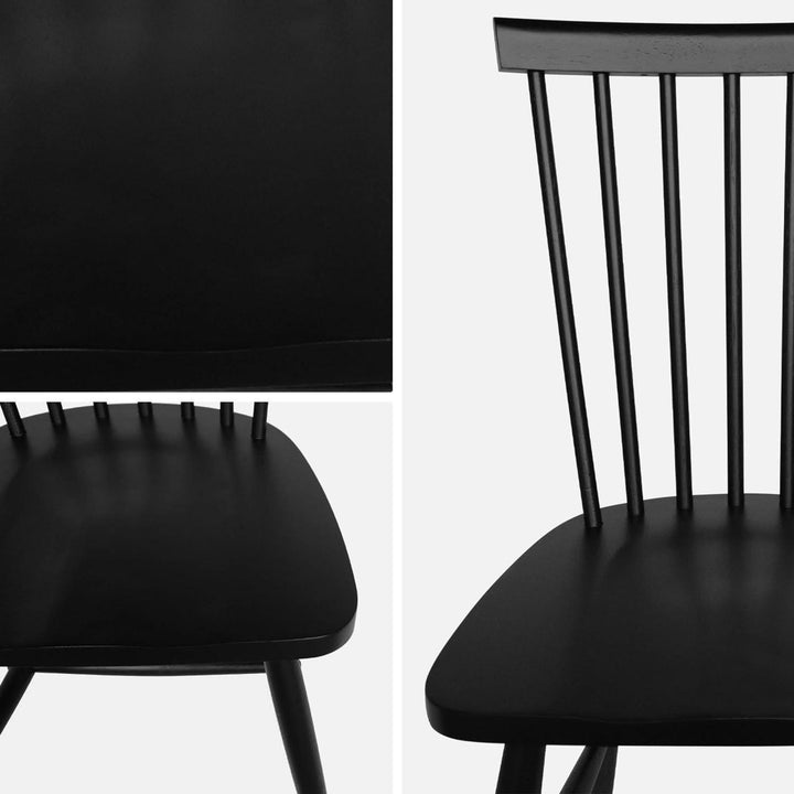 "Chaises Bois Hévéa Noires" | Designix - 3333    - https://designix.fr/