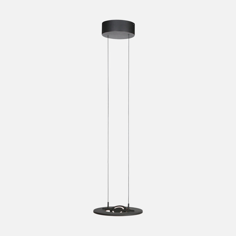 Suspension treuil réglable noire Ø 32 cm, LED 4000 lm | Soleil