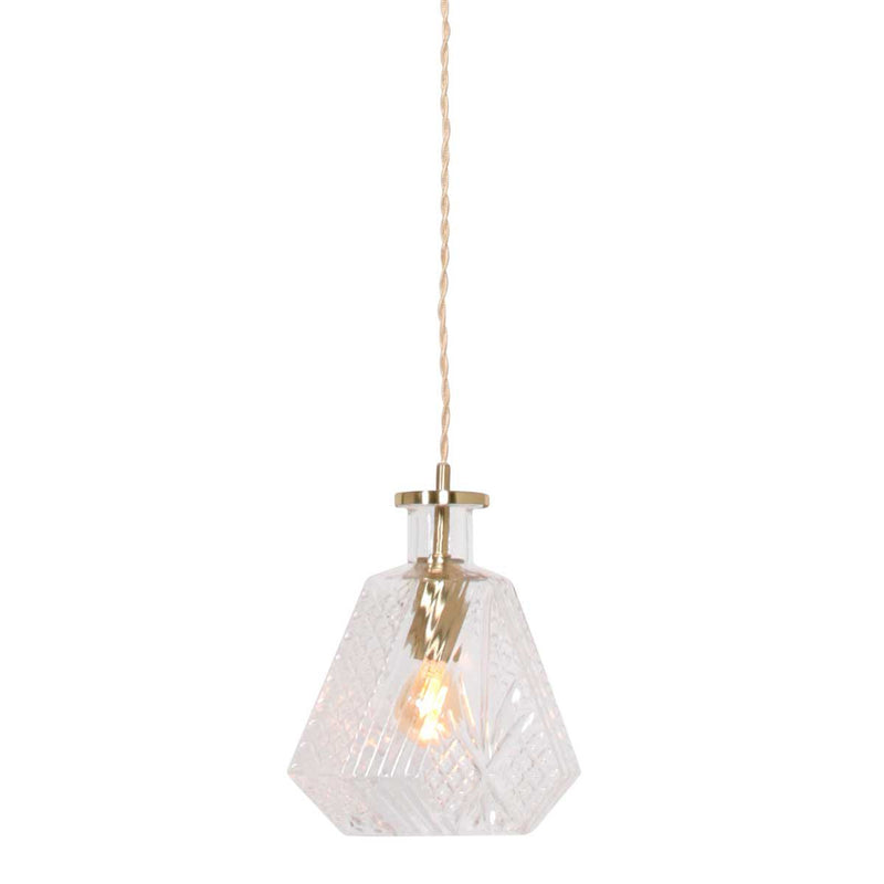 Suspension luminaire Grazio Glass doré