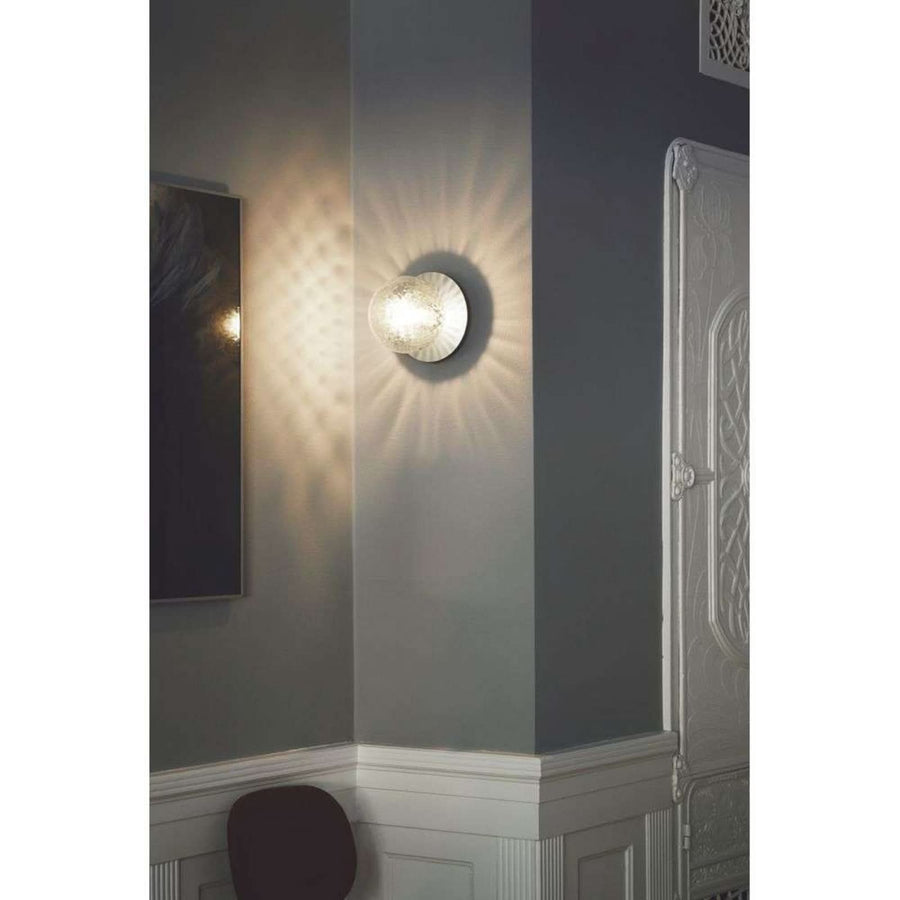 Applique murale Liila 1 Medium en verre, argenté et transparent, Ø 16,5 cm, IP44