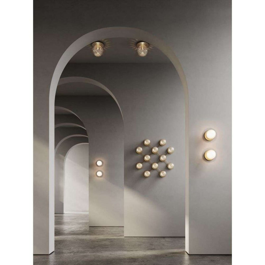 Applique murale Liila 1 Medium en verre, argenté et transparent, Ø 16,5 cm, IP44
