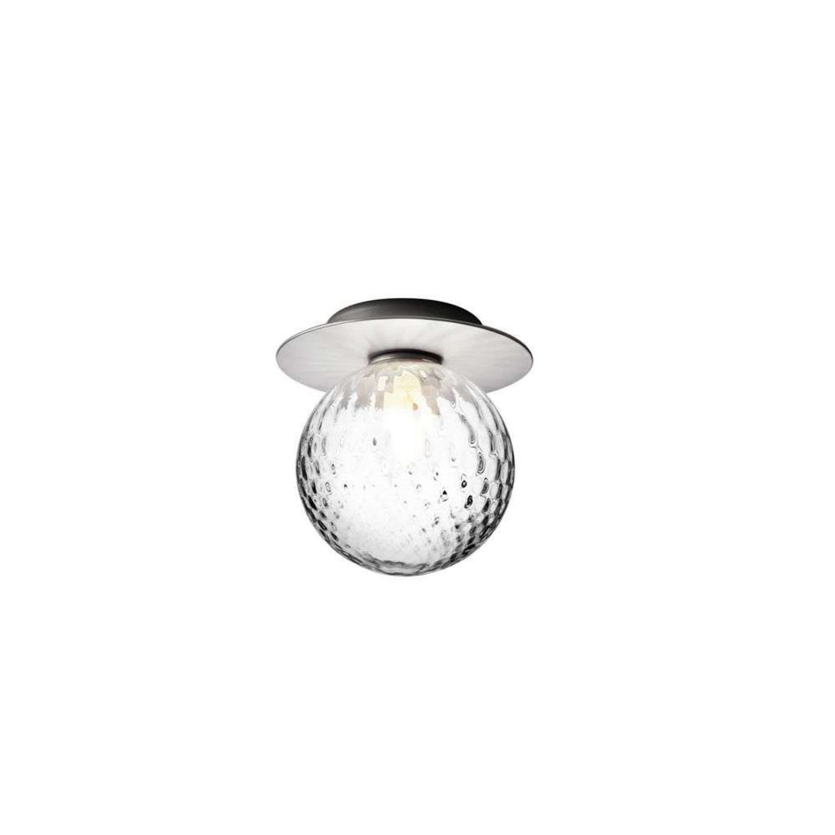 Applique murale Liila 1 Medium en verre, argenté et transparent, Ø 16,5 cm, IP44