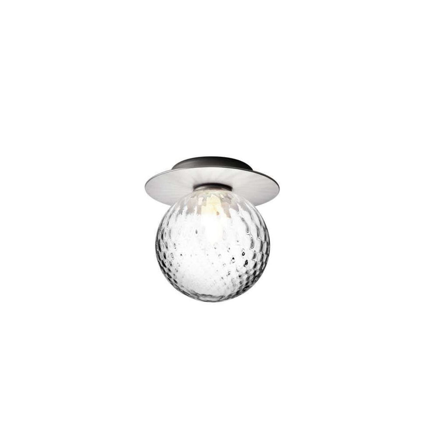 Applique murale Liila 1 Medium en verre, argenté et transparent, Ø 16,5 cm, IP44