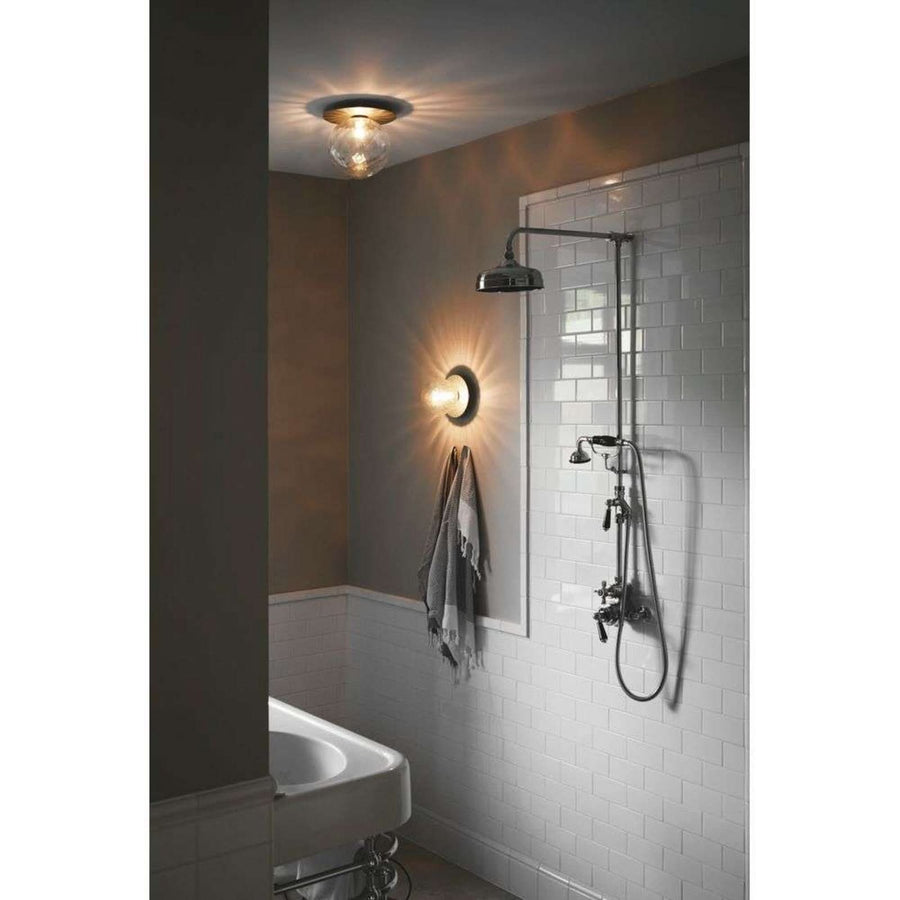Applique murale Liila 1 Medium en verre, argenté et transparent, Ø 16,5 cm, IP44