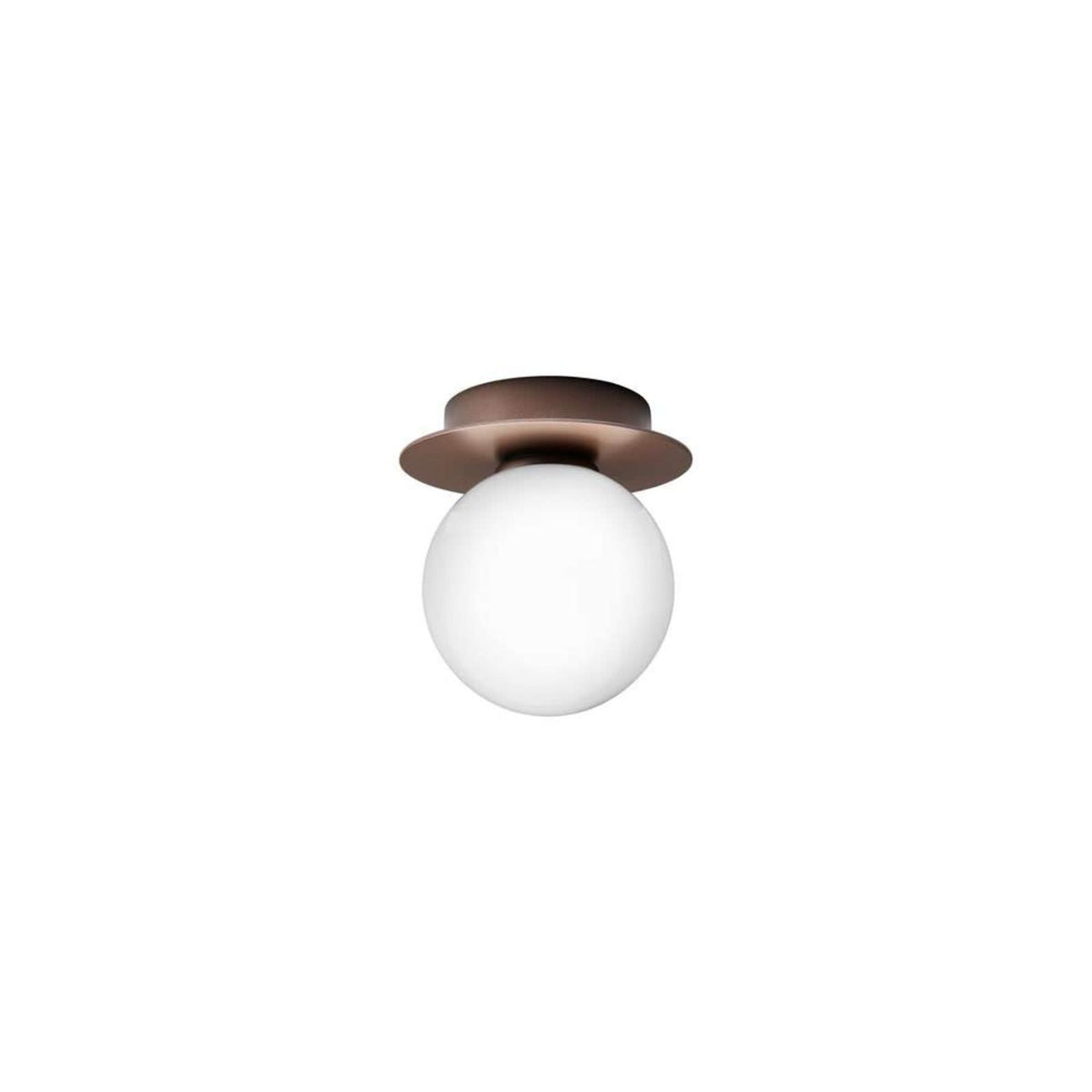 Applique murale Liila 1 en verre, bronze et blanc, Ø 14 cm, IP44