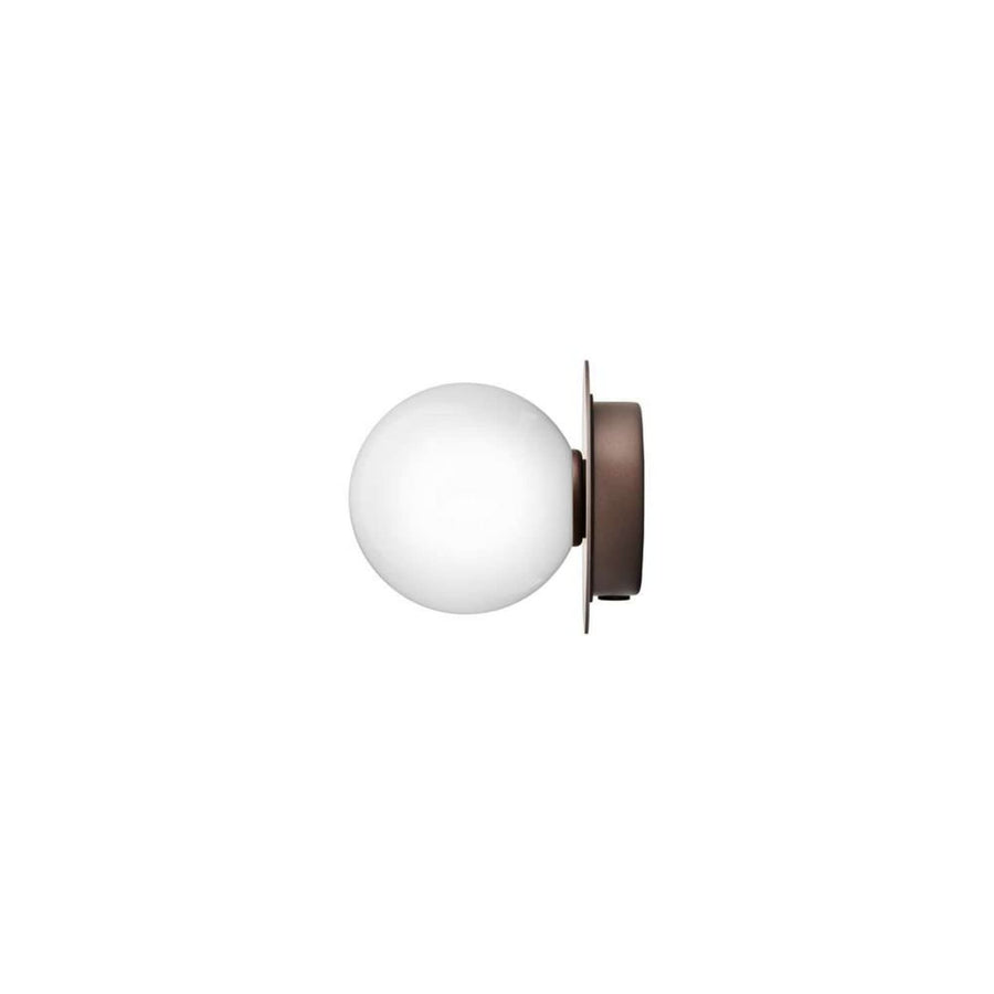 Applique murale Liila 1 en verre, bronze et blanc, Ø 14 cm, IP44