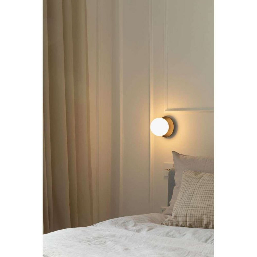 Applique murale Liila 1 en verre, noir et noir, Ø 14 cm, IP44