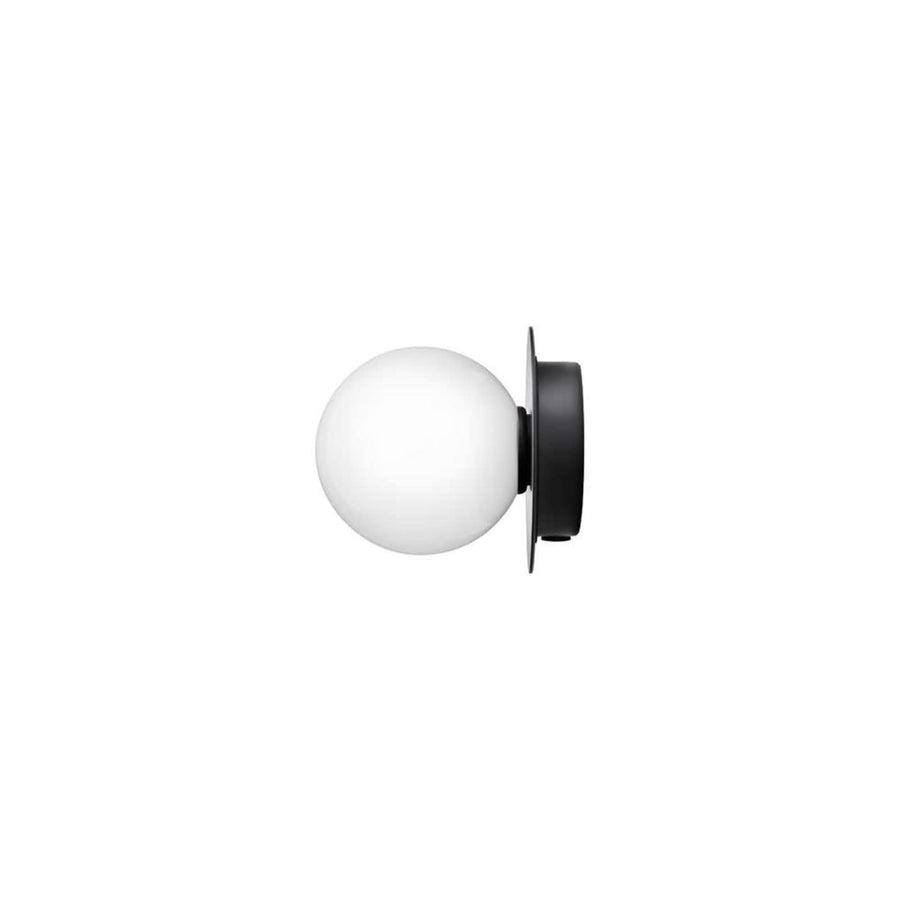 Applique murale Liila 1 en verre, noir et noir, Ø 14 cm, IP44