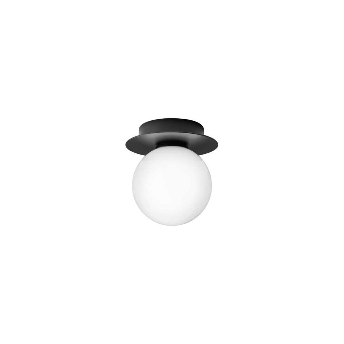 Applique murale Liila 1 en verre, noir et noir, Ø 14 cm, IP44