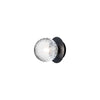 Applique murale Liila 1 en verre, noir et transparent, Ø 14 cm, IP44